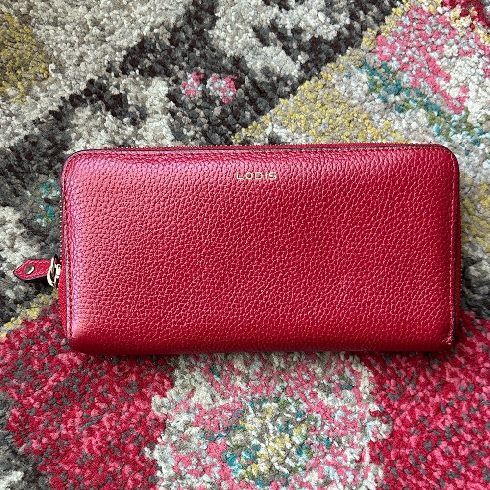 Lodis Red Leather Wallet